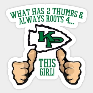 What has 2 thumbs and roots for King Philip, THIS GIRL Sticker